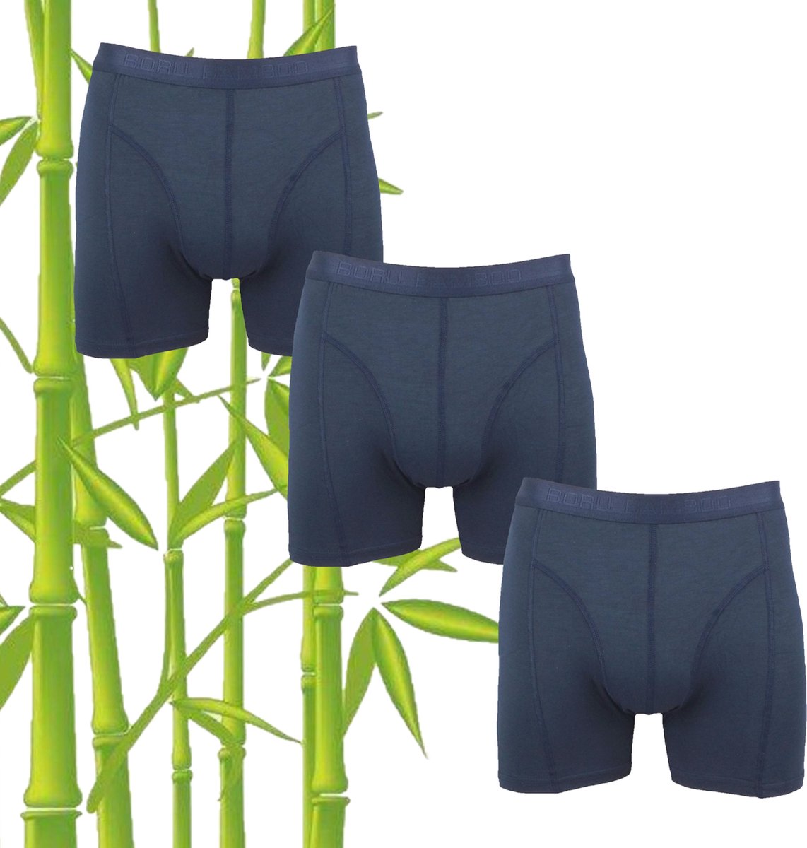 3-Pack Boru Bamboe heren boxershorts Marine maat XL