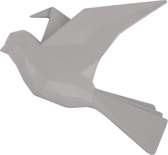 Present Time Wandhanger Origami Bird - Warm Grijs - 25,3x4,6x20,7cm - Scandinavisch