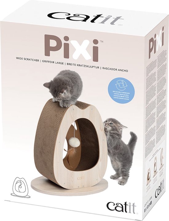 Cat It Kat Ca Pixi Scratcher Wide 45x23,5x44cm Houtkleurig bol