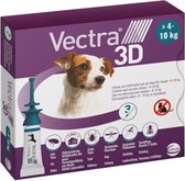VECTRA 3D Hond - 4 tot 10 kg - Anti Teken- en Vlooiendruppels hond - 3 pipetten