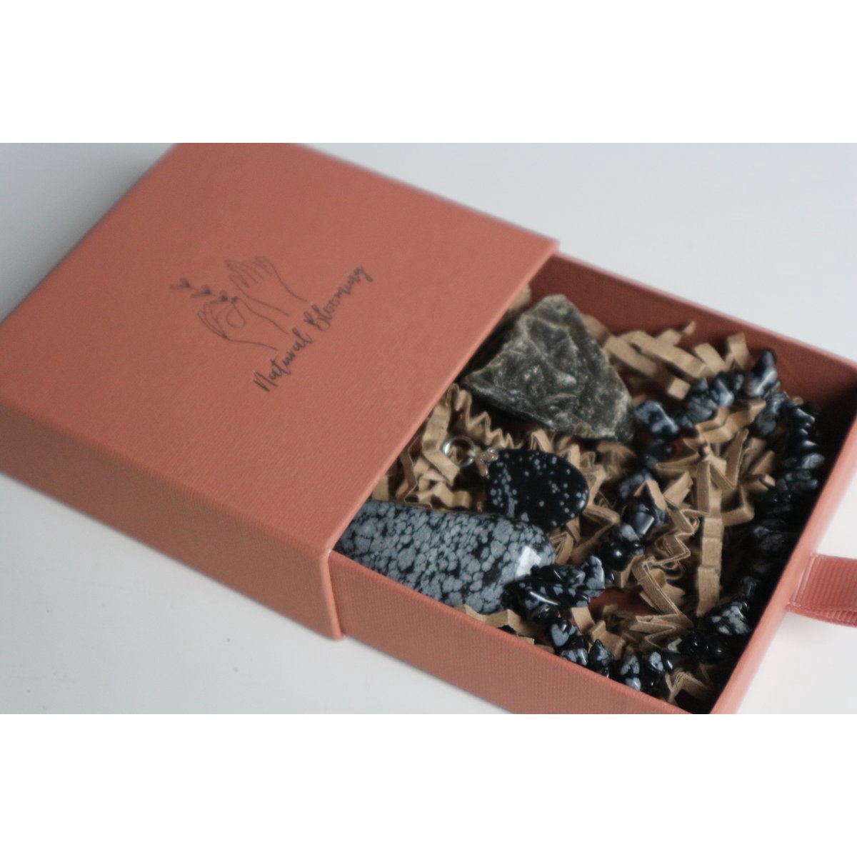Geboortemaand Edelsteen setje - April - Obsidiaan - Gift - Bijzonder Cadeau - Spiritueel - Verjaardag