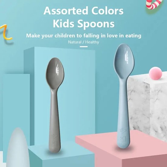 Cuillères en plastique pour enfants, sans BPA, beaux ustensiles à macarons  pour bébés 