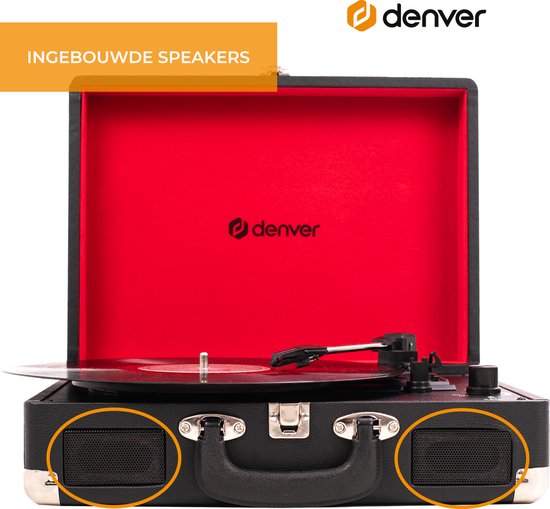 Denver Platenspeler - Ingebouwde Speakers - Incl. PC Software - Auto-stop - Retro - VPL120 - Zwart - Denver