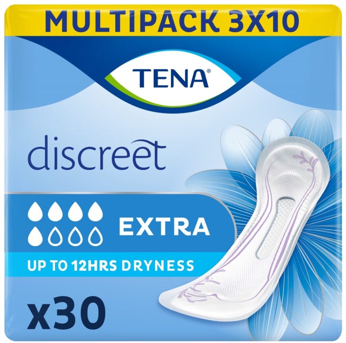 TENA Discreet Extra verbanden - 3 x 10 stuks - voor urineverlies - TENA