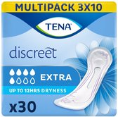 TENA Discreet Extra verbanden - 3 x 10 stuks - voor urineverlies