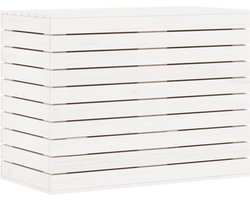vidaXL - Wasmand - 88,5x44x66 - cm - massief - grenenhout - wit