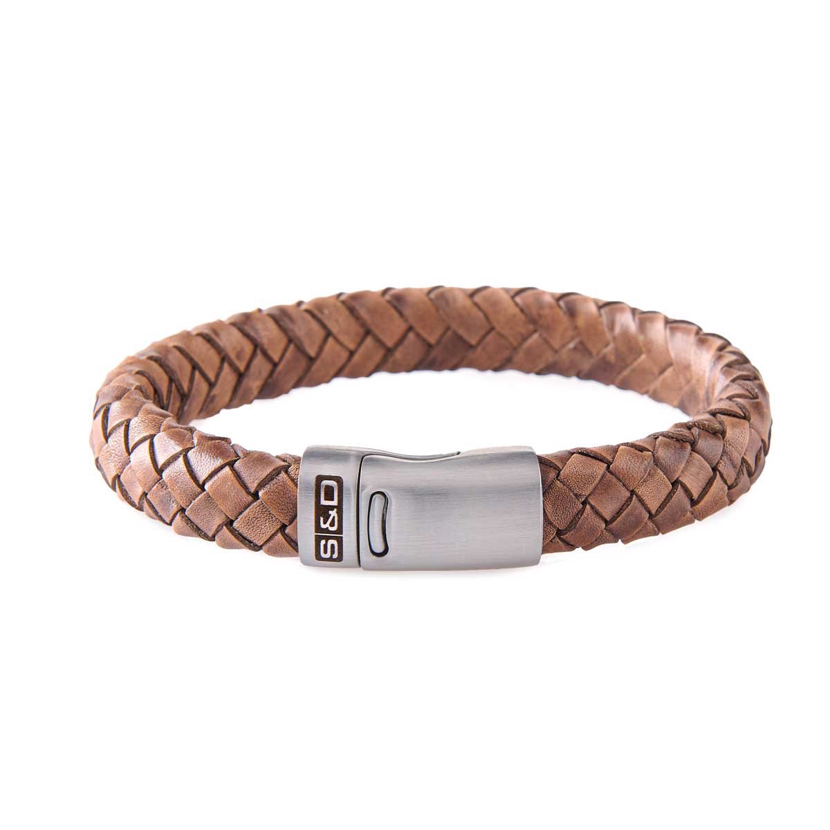 SAID&DONE Leren Armband Heren - Hugo Maple - M (19 cm)