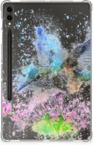 Cover Geschikt voor Samsung Galaxy Tab S9 Plus Print Case Vogel met transparant zijkanten