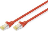 DIGITUS LAN kabel Cat 6A - 1m - RJ45 netwerkkabel - S/FTP afgeschermd - Compatibel met Cat-6 & Cat-7 - Rood