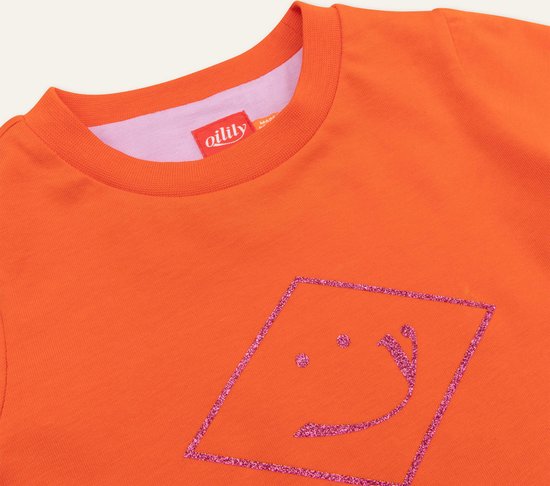 Tempo l.sl. T-shirt 17 Solid with artwork Oilily Smiley Logo Orange: 86/18m