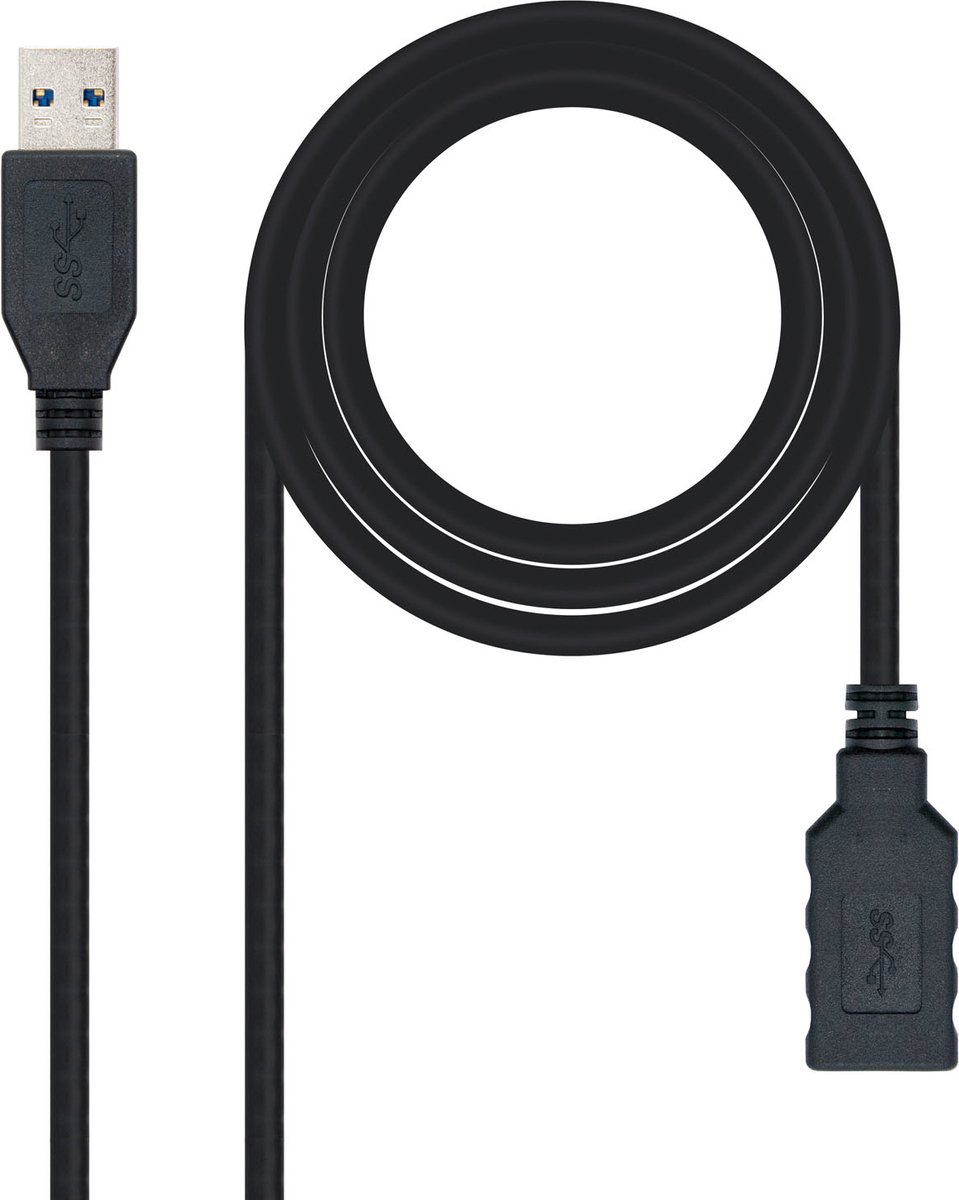 USB 3.0 A to USB A Cable NANOCABLE 10.01.0902BK 2 m