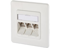 Metz Connect 1309131002-E Netwerkdoos Inbouw (in muur) Inzet met centraalstuk en frame CAT 6A 3 poorten Zuiver wit