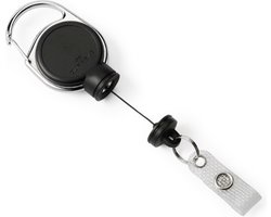 Durable badge reel - 60 cm - Zwart - Inclusief sleutelhouder