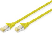 DIGITUS LAN kabel Cat 6A - 1m - RJ45 netwerkkabel - S/FTP afgeschermd - Compatibel met Cat-6 & Cat-7 - Geel
