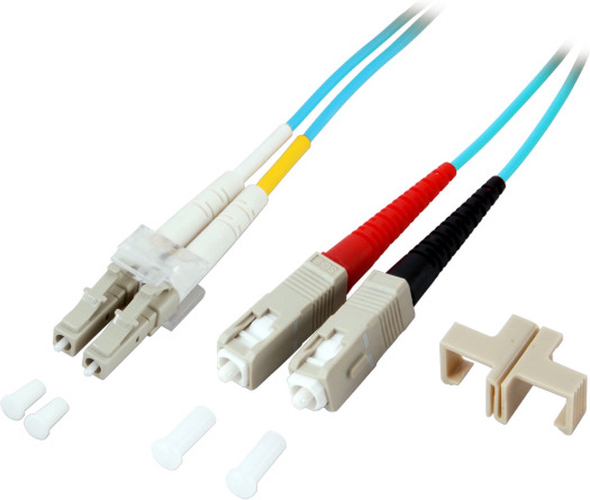 Glasvezel kabel 25 meter LC SC OM3 turquoise