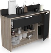 Meuble de cuisine Mika 123 cm de large chêne avec noir