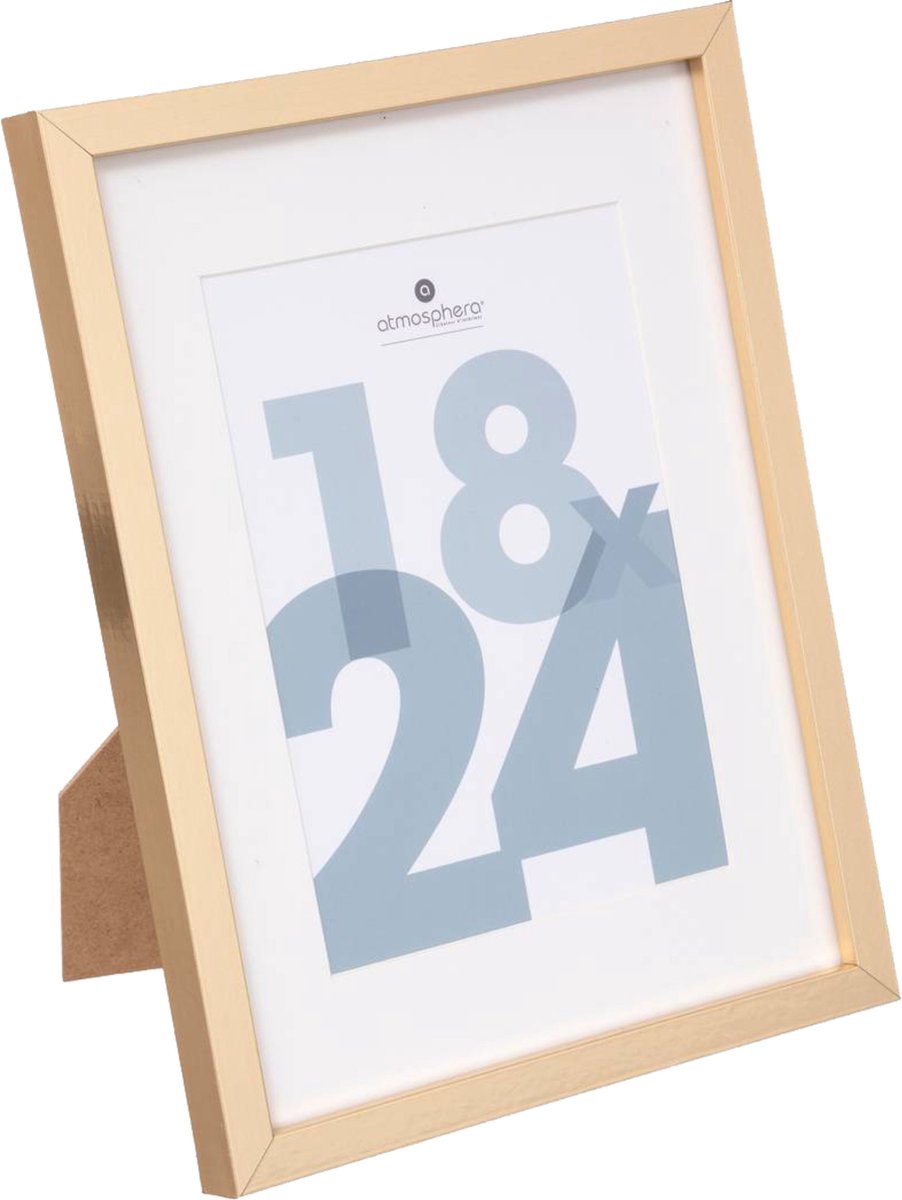Atmosphera fotolijstje voor een foto van 18 x 24 cm - goud - foto frame Manu - modern/strak ontwerp Goudkleurig