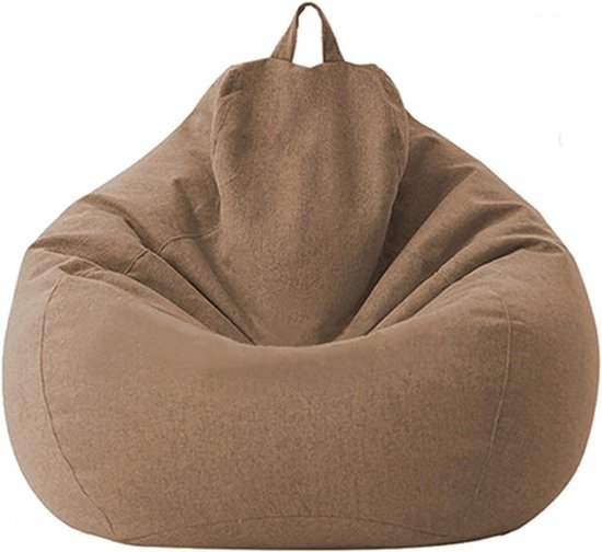 Housse de sac sans remplissage, housse de chaise longue pour pouf, protection de canapé pouf, pouf pouf, housse de canapé pour adultes et enfants (marron, taille : 80 x 90 cm)