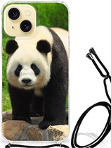 TPU Siliconen Hoesje Geschikt voor iPhone 15 GSM Hoesje met doorzichtige rand Panda