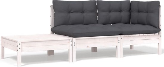 vidaXL-3-delige-Loungeset-met-kussens-massief-grenenhout-wit