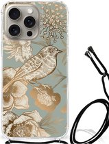 Case Geschikt voor iPhone 15 Pro Max Vintage Bird Flowers