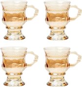 Glazen met handvat, set van 4, Ierse koffieglazen, cappuccinokopjes, ijsglazen, theeglas, cocktailglazen, glazen bekers, drinkglas, koffieglas voor ijskoffie, bier, smoothies, 140.