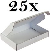 25 Witte Standaard Brievenbusdozen Formaat A6- 16x11x3 cm Cm / Platte dozen voor brievenbus met bovenklep / Verzenddoosje / Postdozen
