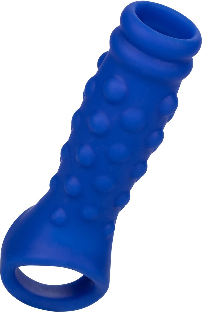 Goedkoopste Calexotics - Admiral Geribbelde Penis Sleeve - Liquid Siliconen - Blauw