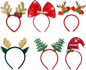 Diadème de Noël Diadème d'arbre de Noël de renne Diadème de Noël Bandeau de Décorations de Noël Enfants et Adultes - 6 Pièces