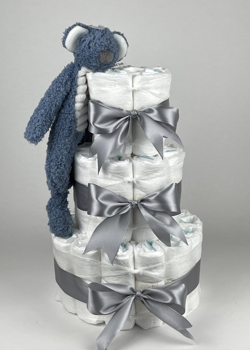 Goedkoopste Chouette-Chouette | Luiertaart Neutraal | Kraamcadeau | Geboorte Jongen Meisje | Babyshower | Tuttle Happy Koala Grijs