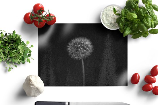 Planche à découper en Verres - 28x20 - Pissenlit - Zwart - Fleurs - Botanique - Planches à découper en Glas