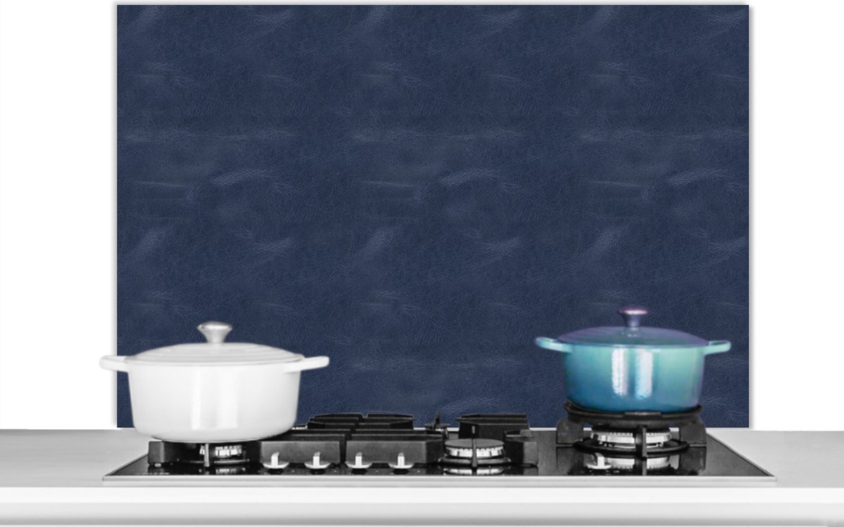 KitchenYeah - Spatscherm - Leer - Blauw - Dierenvel - Dier - 100x65 cm - Spatwand - Achterwand keuken