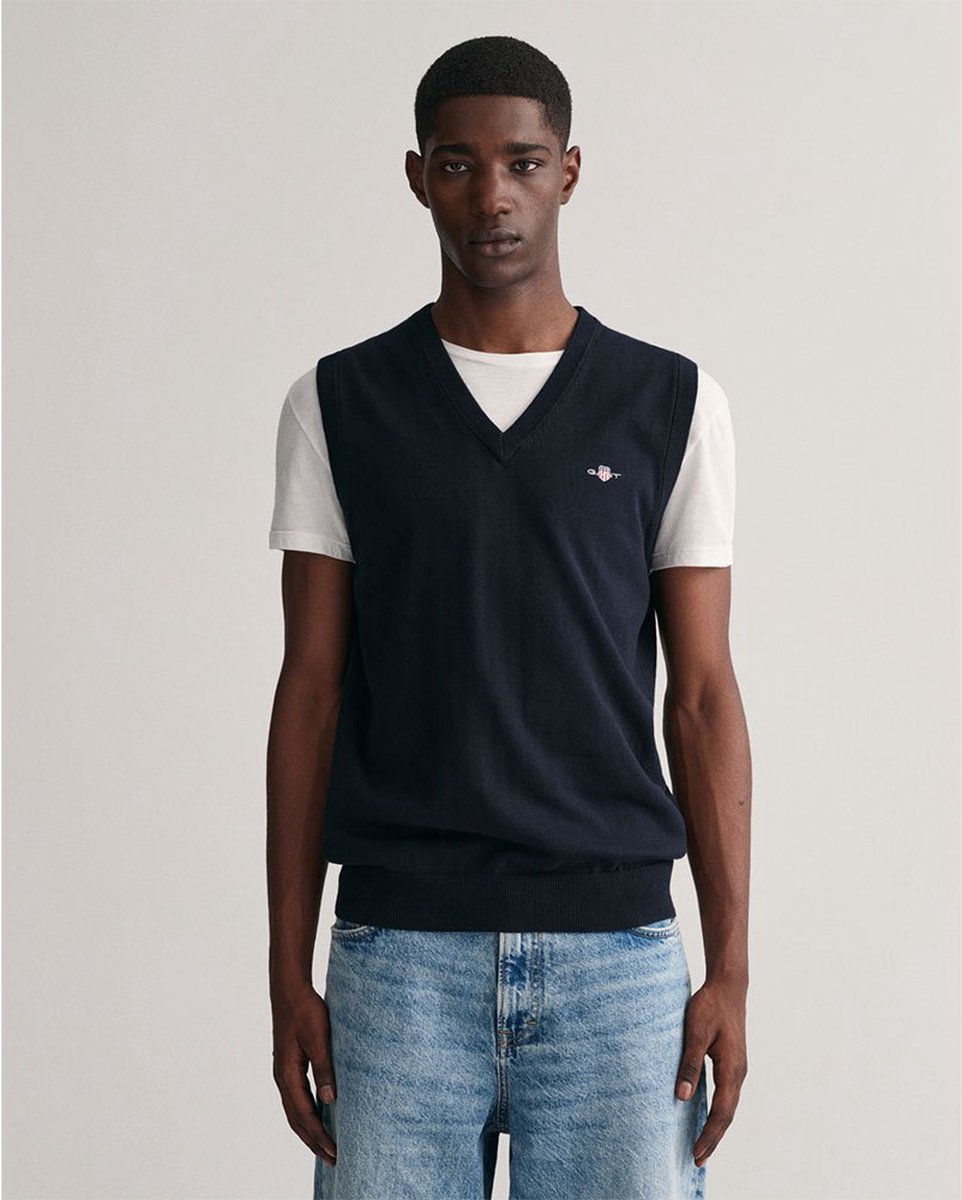 Gant Classic Slipover Vest Blauw L Man