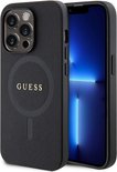 Guess Saffiano Back Case (MagSafe Compatible) - Apple iPhone 15 Pro (6.1") - Zwart