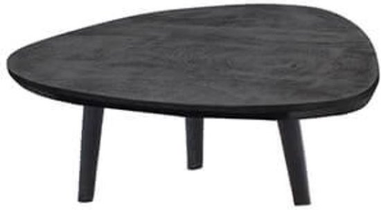 Salontafel - zwarte tafel - 3 poot - houtstructuur - by Mooss - breedte 60cm