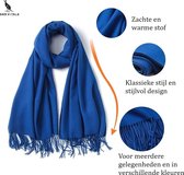 San Vitale® - Luxe Sjaal - Pashmina Shawl - Cashmere/Kasjmier Mix - Omslagdoek - Korenblauw - Blauw