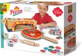 SES - Petits Pretenders - Pizza oven speelset - Montessori - houten oven met pizza en ingrediënten