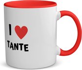 Akyol - i love tante koffiemok - theemok - rood - Tante - de liefste tante - verjaardag - cadeautje voor tante - tante artikelen - kado - geschenk - 350 ML inhoud