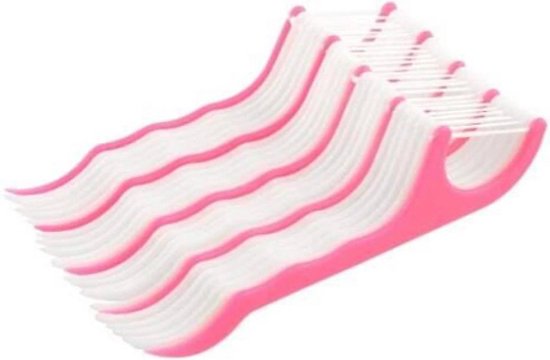 Foto: Floss sticks tandenstokers flossen tanden flossen tand tanden tandenreiniging reinigen 30stuks wit roze flossdraad 