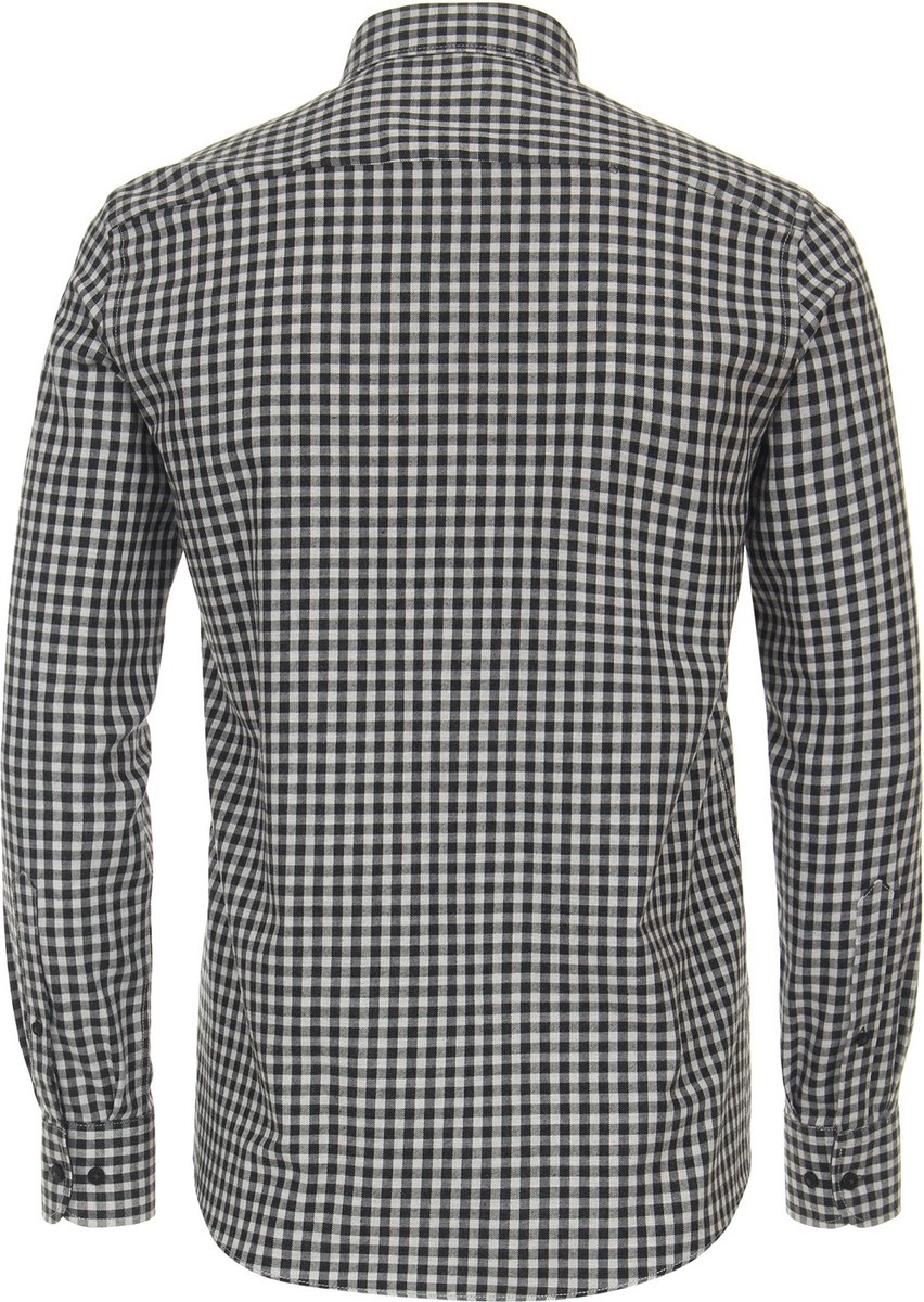 CASA MODA Sport casual fit overhemd, korte mouw, dobby, rood geruit