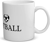 Akyol - i love football koffiemok - theemok - Voetbal - voetballers - sport - atleten - kado - cadeau - 350 ML inhoud