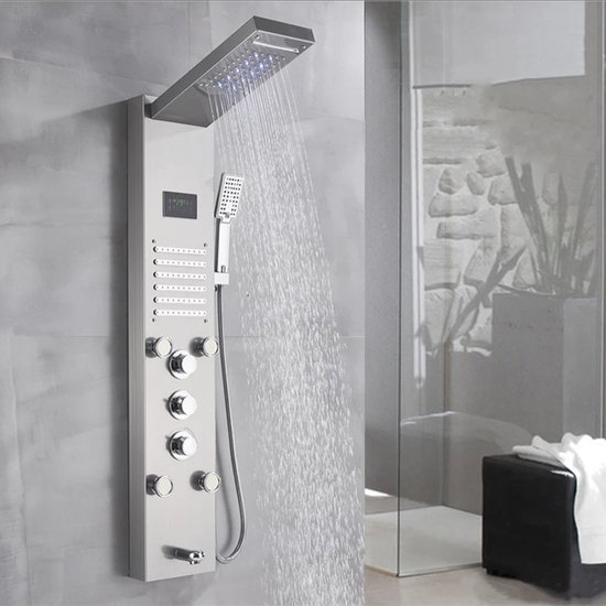 LotaHome Douche Paneel met Massage 5in1 Regendouche Inclusief