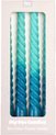 Rex London - Dip dye dinerkaarsen 'Spiral' (set van 4) - Blauw