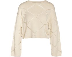 Noisy May NMJUNE L/S O-NECK CROP KNIT NOOS Sweatshirts gebroken wit S