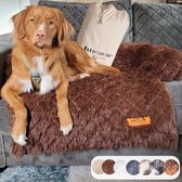 Origineel Hondendeken voor Bank Bruin – Hondenkleed Fluffy – Pluche Hondenbed - Hondenmand Premium - Volledig Afritsbaar - Bruin