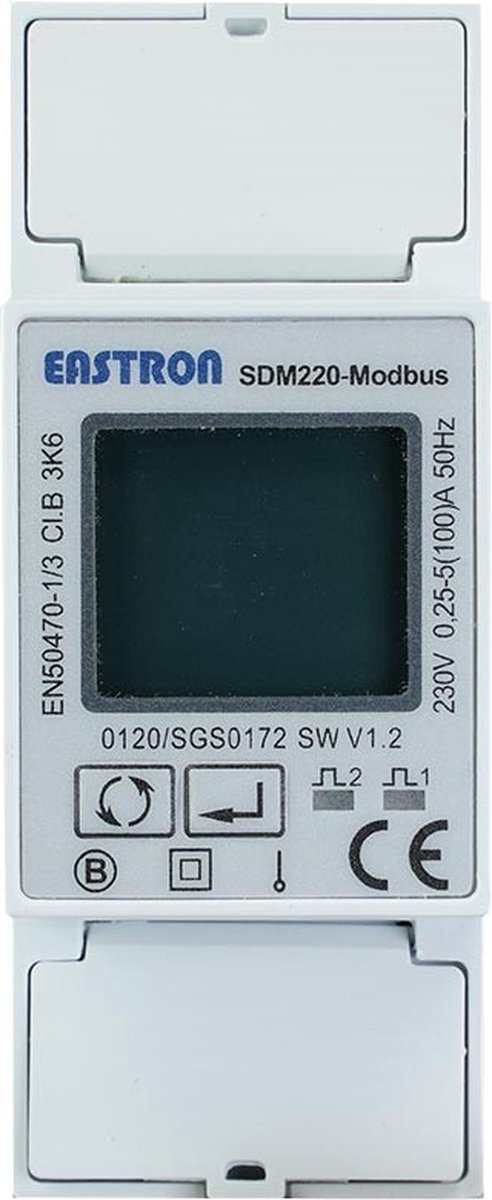 Eastron elektriciteitsmeter - Eastron kWh meter 80A 1-fase modbus MID (SDM220Modbus)
