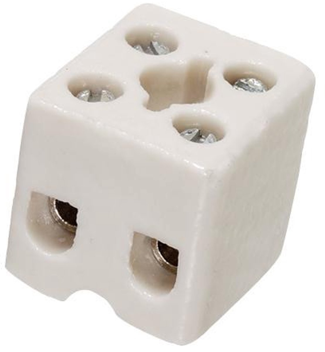 Adels kroonsteen porselein 2-polig 1-2,5mm2 - wit (412202)