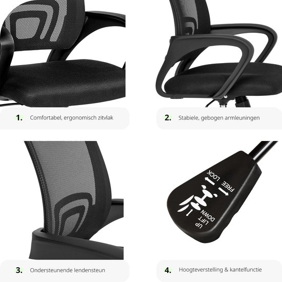 tectake® Bureaustoel - Burostoel met Opklapbare Armleuningen en Wipfunctie - In Hoogte Verstelbare Draaistoel met Wielen - Directiestoel met Stoffen Bekleding - Ergonomisch - PC-Stoel - Zwart tectake® Bureaustoel - Burostoel met Opklapbare Armleuningen en Wipfunctie - In Hoogte Verstelbare Draaistoel met Wielen - Directiestoel met Stoffen Bekleding - Ergonomisch - PC-Stoel - Zwart