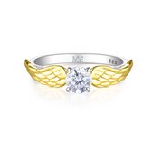 Feathra - 18k Geelgouden Harry Potter Gouden Snaai Moissanite Ring met Gevleugelde Accenten - 0.5 karaat