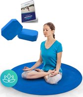 Ronde yoga mat en set van 2 yoga blokken | Vitalic